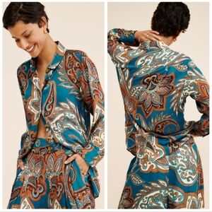 Farm Rio Paisley Satin Blouse